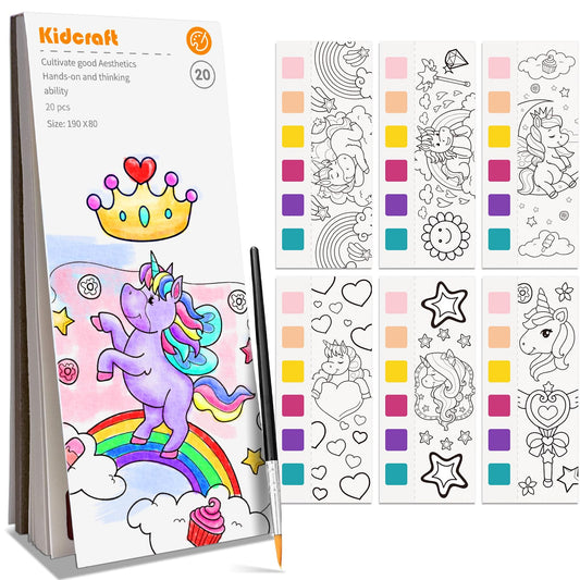 Kidcraft Paint with Water book cover featuring unicorns for mess-free coloring on the go