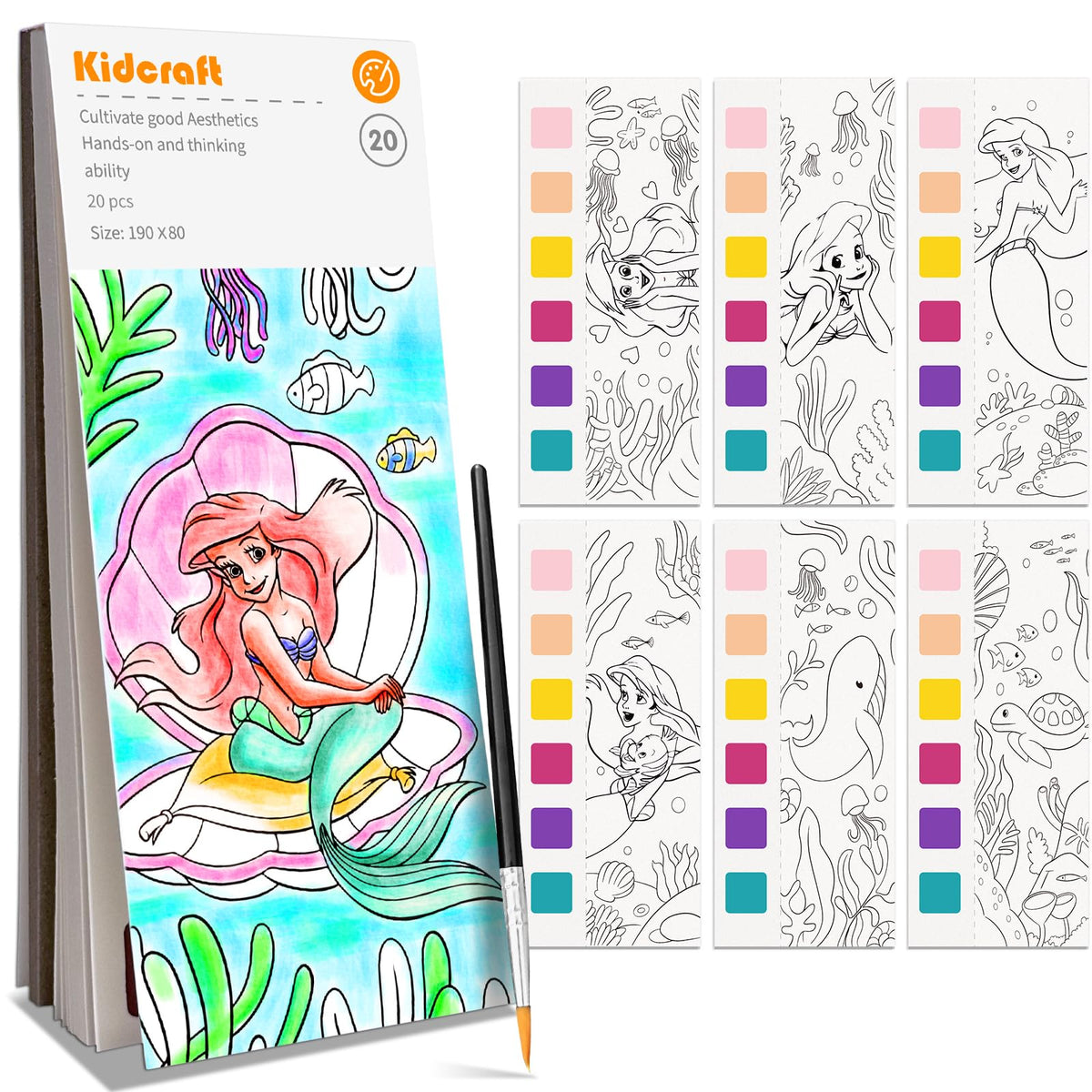 Kidcraft Paint with Water Mermaid book cover for mess-free creative play.