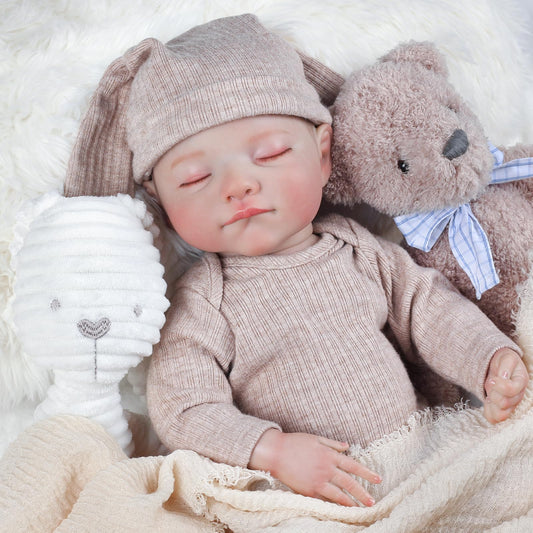 KidCuddz Reborn 18-inch face detail showcases lifelike features for gentle imaginative play