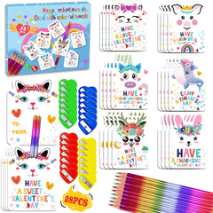 Kiddelo valentines cards with rainbow pencils showcase cute animal designs for classroom exchanges