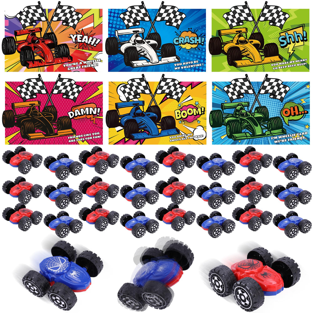 Kiddelo valentines cards with spider car front view encourage classroom sharing