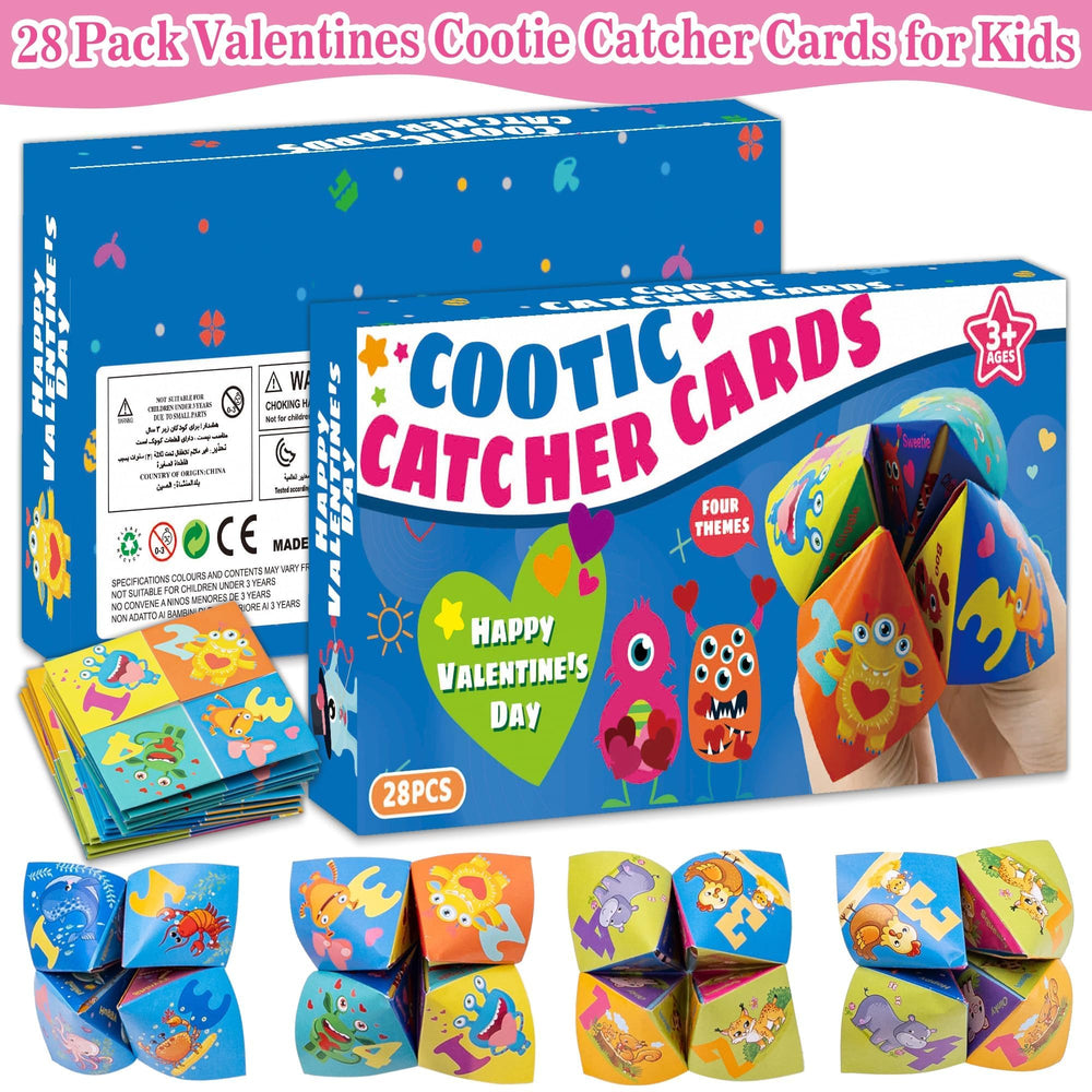 Kiddelo cootie-catcher animals card in bright colors for quick greetings
