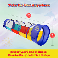 Kiddey outdoor indoor tunnel suits trips to park or daycare.