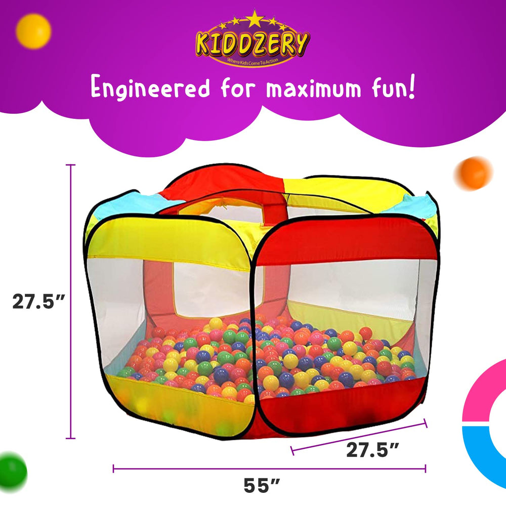 Kiddey ball pit includes 50 non-toxic balls for colorful sensory activity.