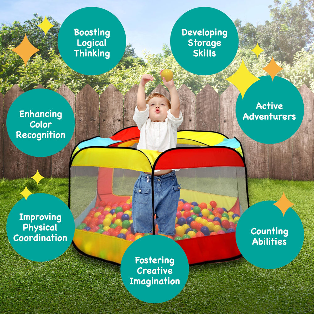 Kiddey ball pit dimensions 50x30 inches for ample space.
