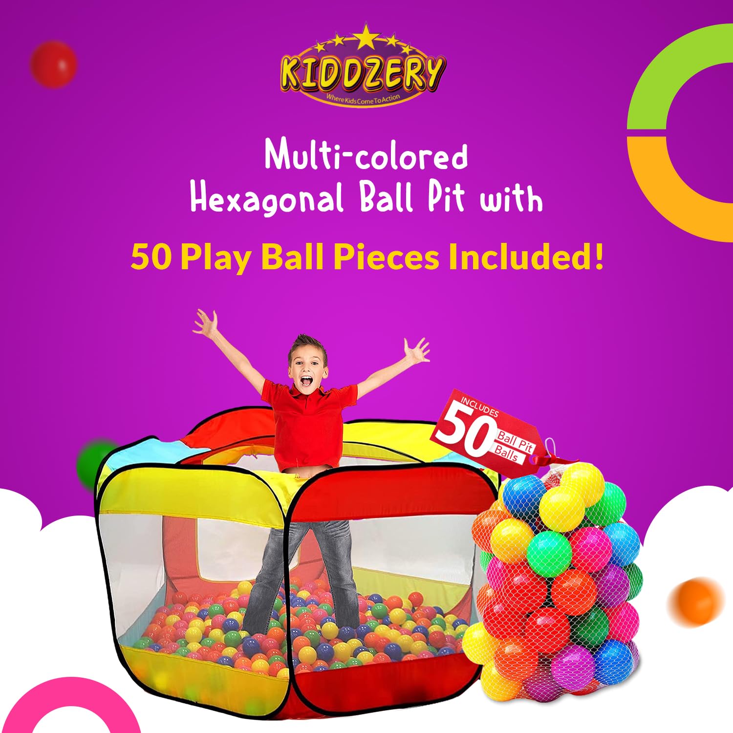 Kiddey ball pit with durable memory frame and sturdy construction.