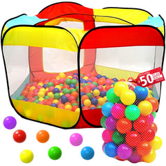 Kiddey ball pit pop-up tent with 50 balls for instant play.