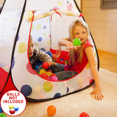 Kiddey ball pit tent interior shows roomy crawl space for play