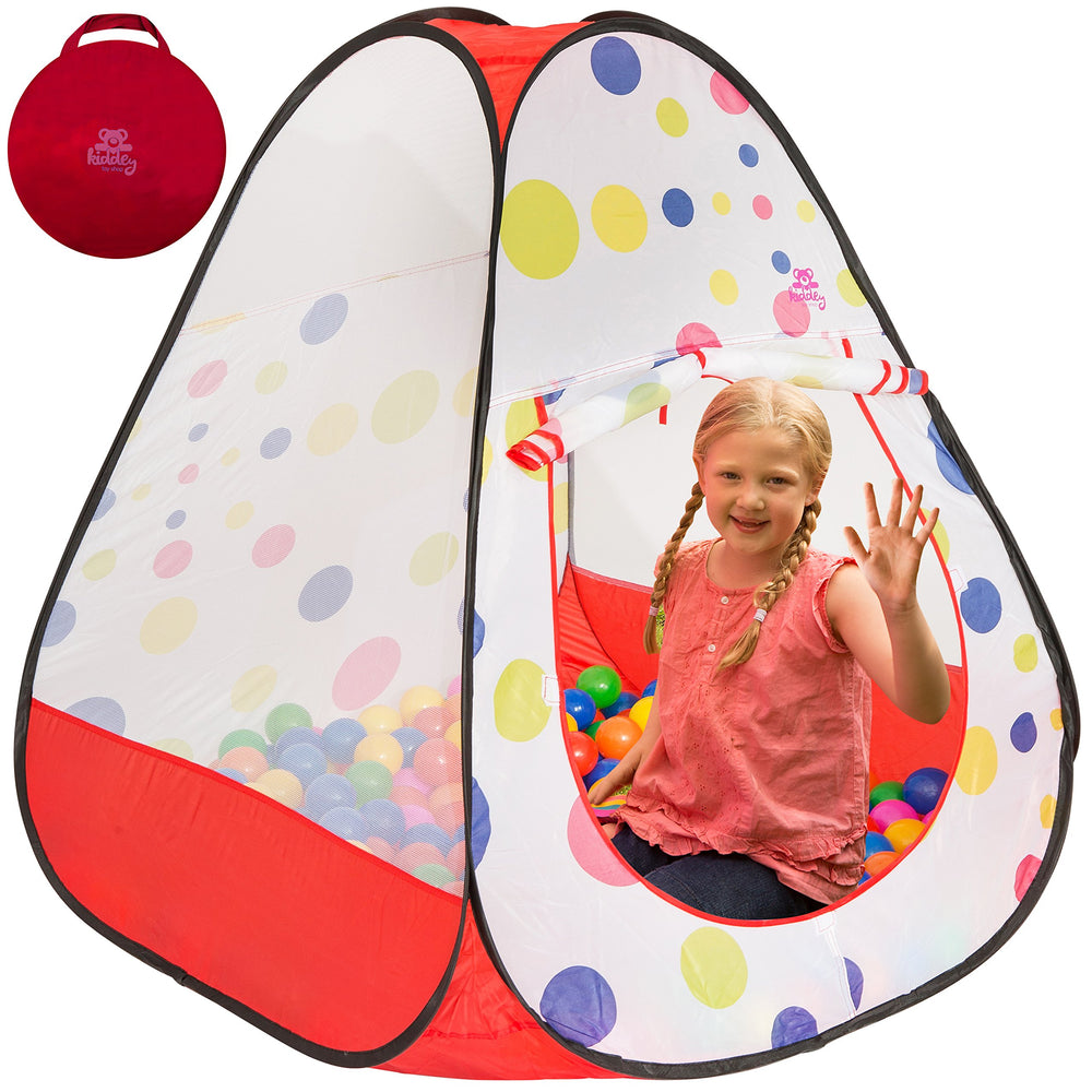 Kiddey ball pit tent folds into a compact storage bag