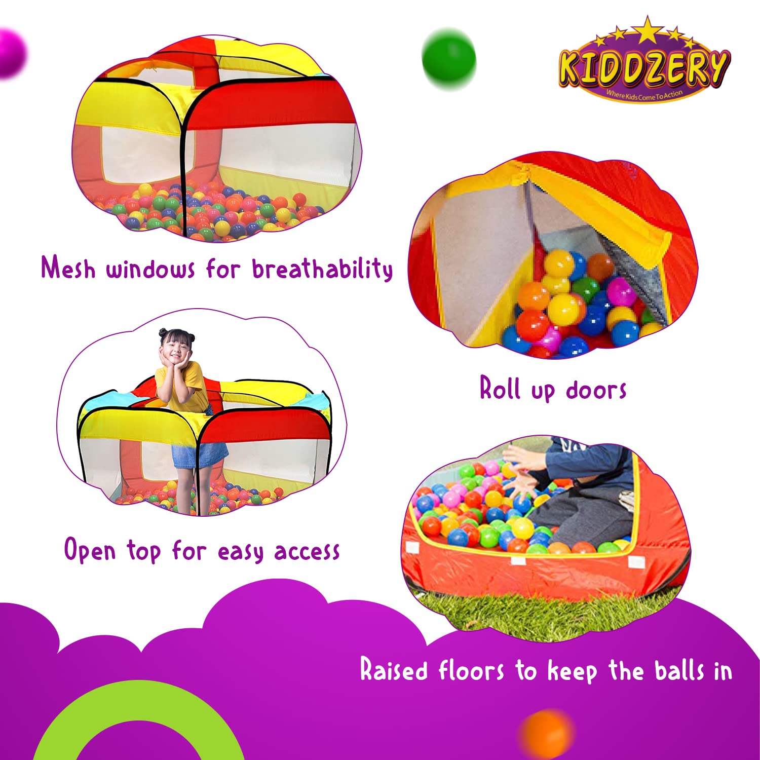 Kiddey ball pit zipper storage bag for easy packing and storage.