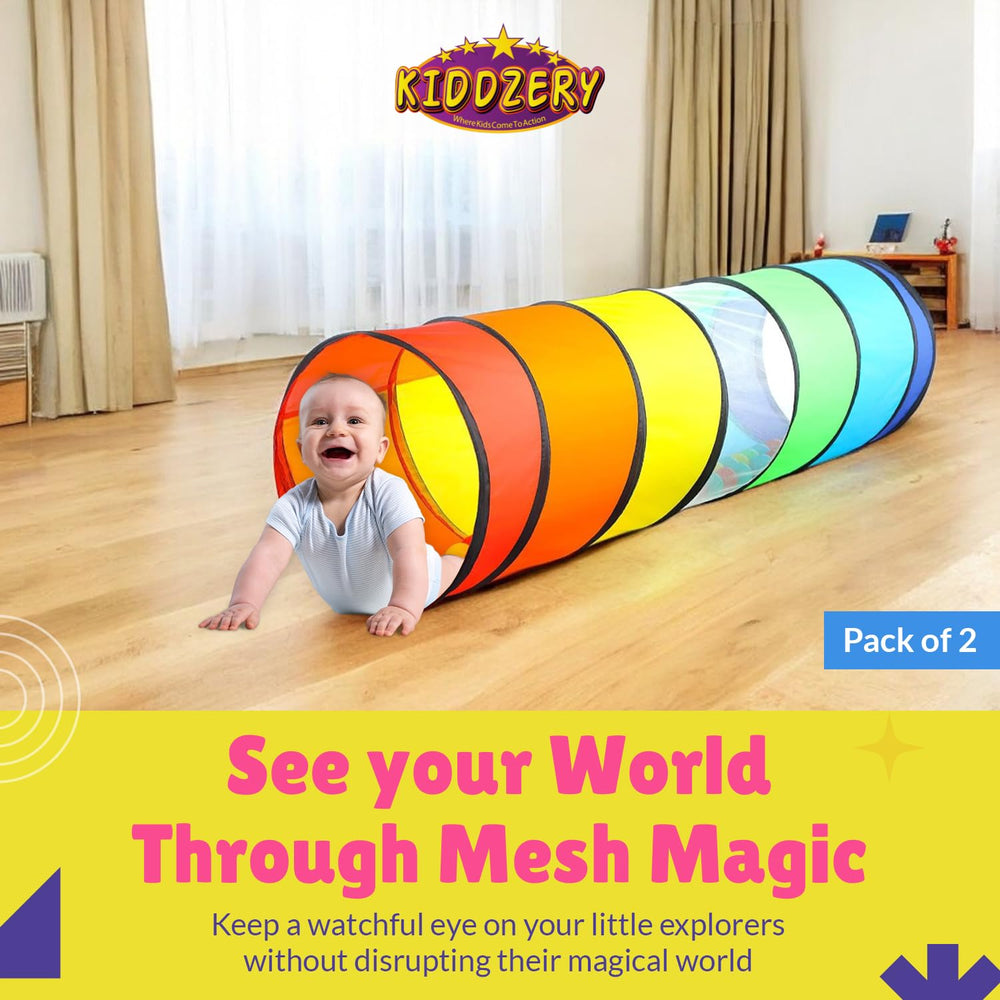 Kiddey breathable mesh-tunnels ensure airflow during safe crawling sessions.