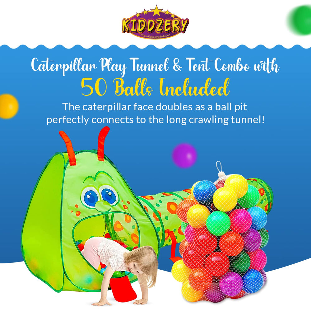 Kiddey Caterpillar balls set, 2.2-inch diameter, adds vibrant, safe play options.