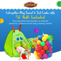 Kiddey Caterpillar balls set, 2.2-inch diameter, adds vibrant, safe play options.