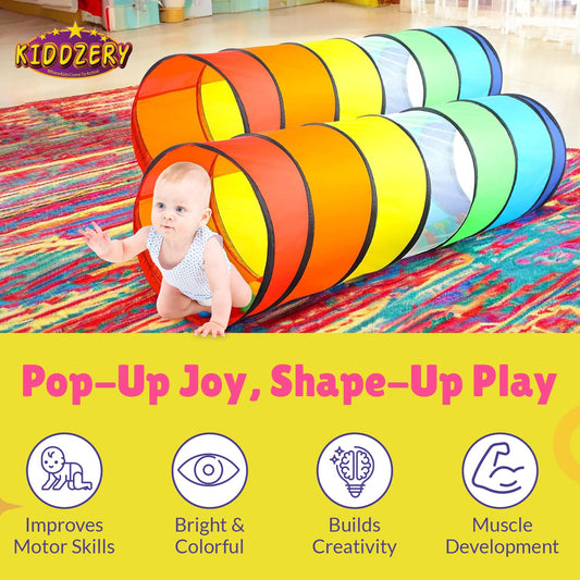 Kiddey colorful tunnel encourages interactive play and imaginative exploration.