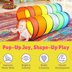 Kiddey colorful tunnel encourages interactive play and imaginative exploration.