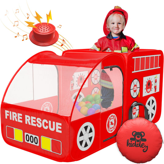Kiddey Fire Truck Play Tent with siren buttons for imaginative pretend play