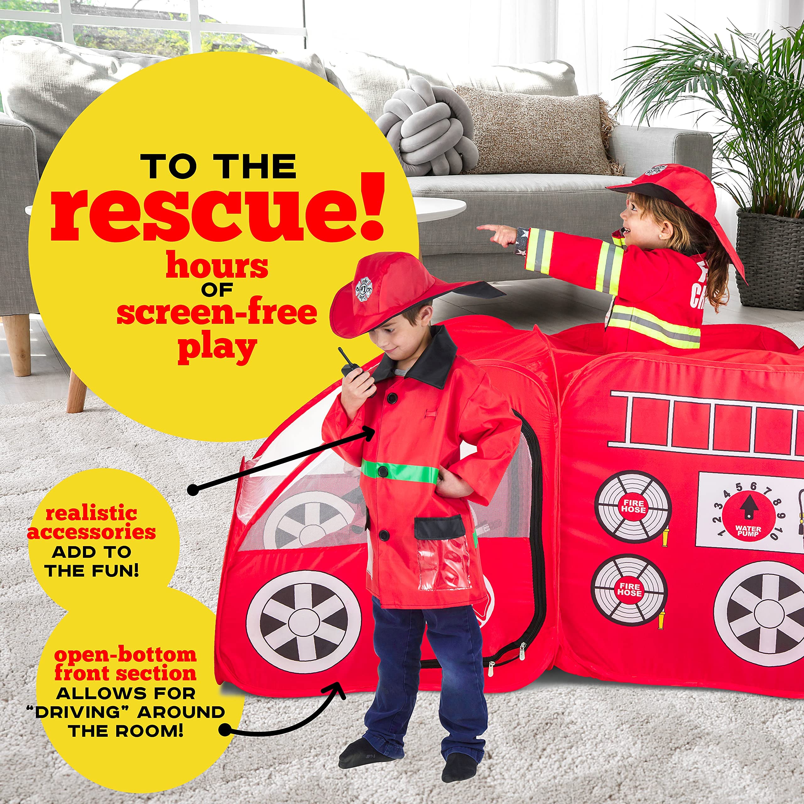 Kiddey fire-truck siren button sparks engaging pretend play with authentic sounds.