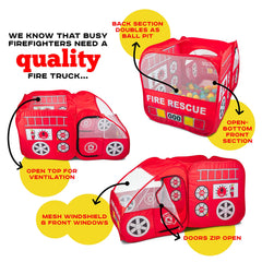 Kiddey fire-truck window and door design adds realistic play details.