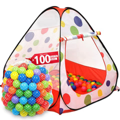 Kiddey play tent front view with ball pit for indoor sensory play.