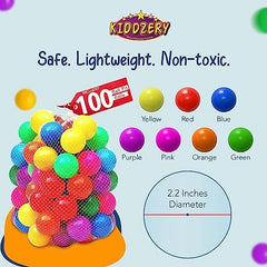 Kiddey Kids Play Tent interior with ball pit showcases the spacious 56x50 design.