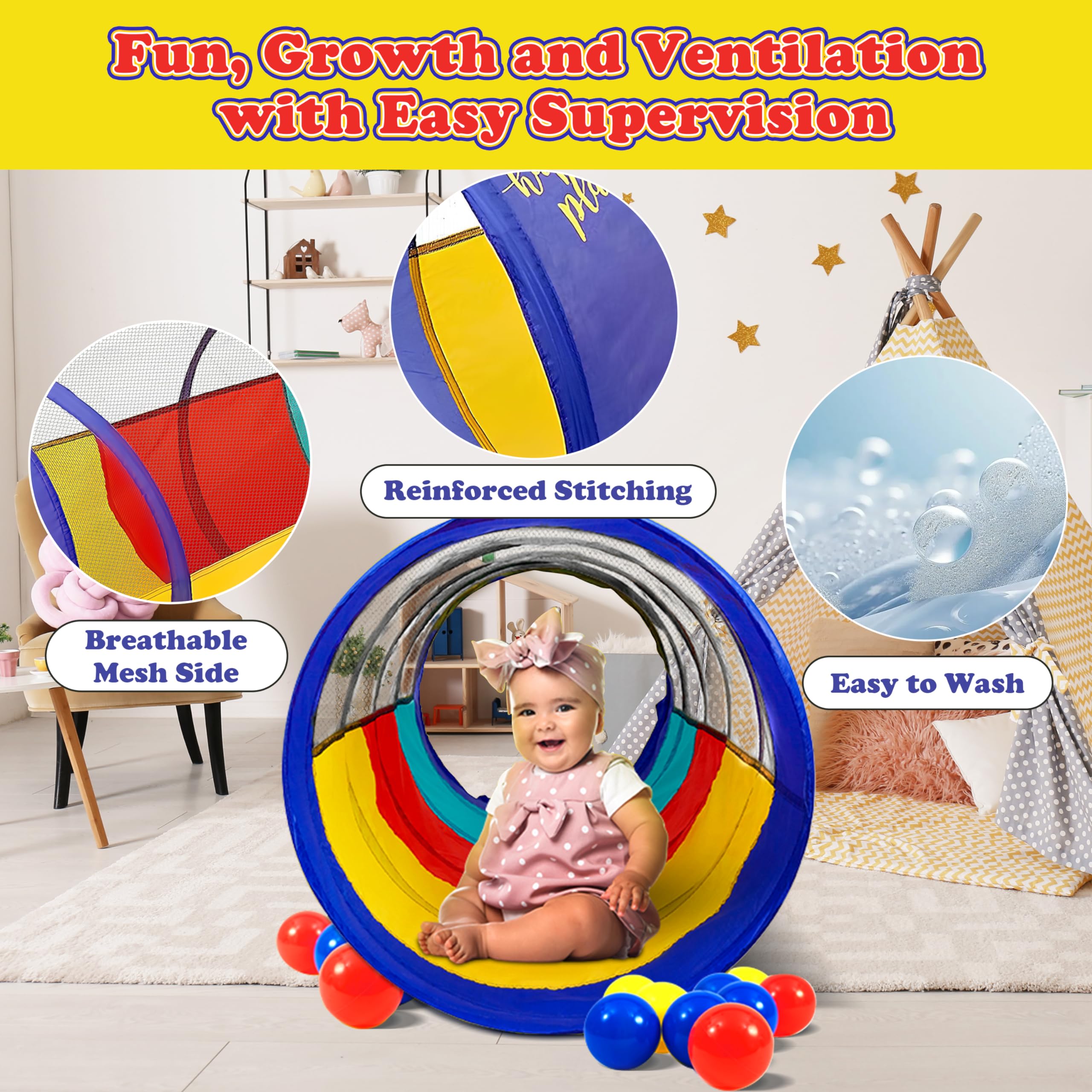 Kiddey multicolor tunnel sparks imagination and social play.