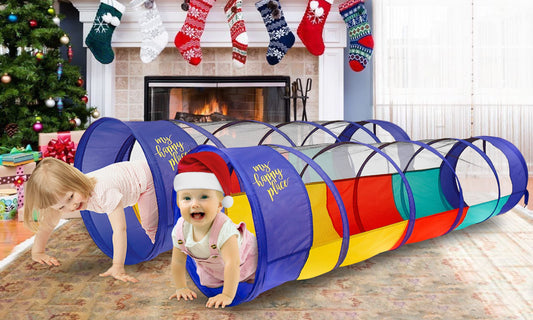 Kiddey Pop Up Play Tunnel with Velcro closure ready for quick setup