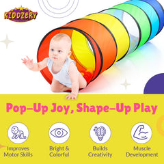 Kiddey pop-up tunnel suitable for indoor and outdoor use.
