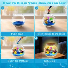 kiddgroo Ocean Light Up Terrarium Kit 13-color lighting for calming bedtime or playful nights.