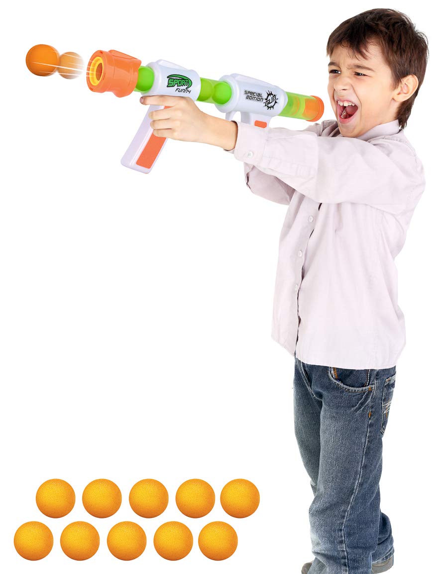Kiddie Play foam balls 1.1 inch orange close-up, showing soft projectiles