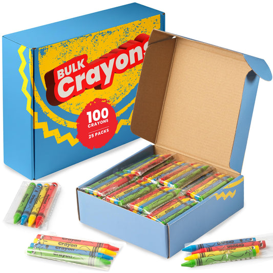 KiddieLoot bulk crayons 100 pack ready for group color time