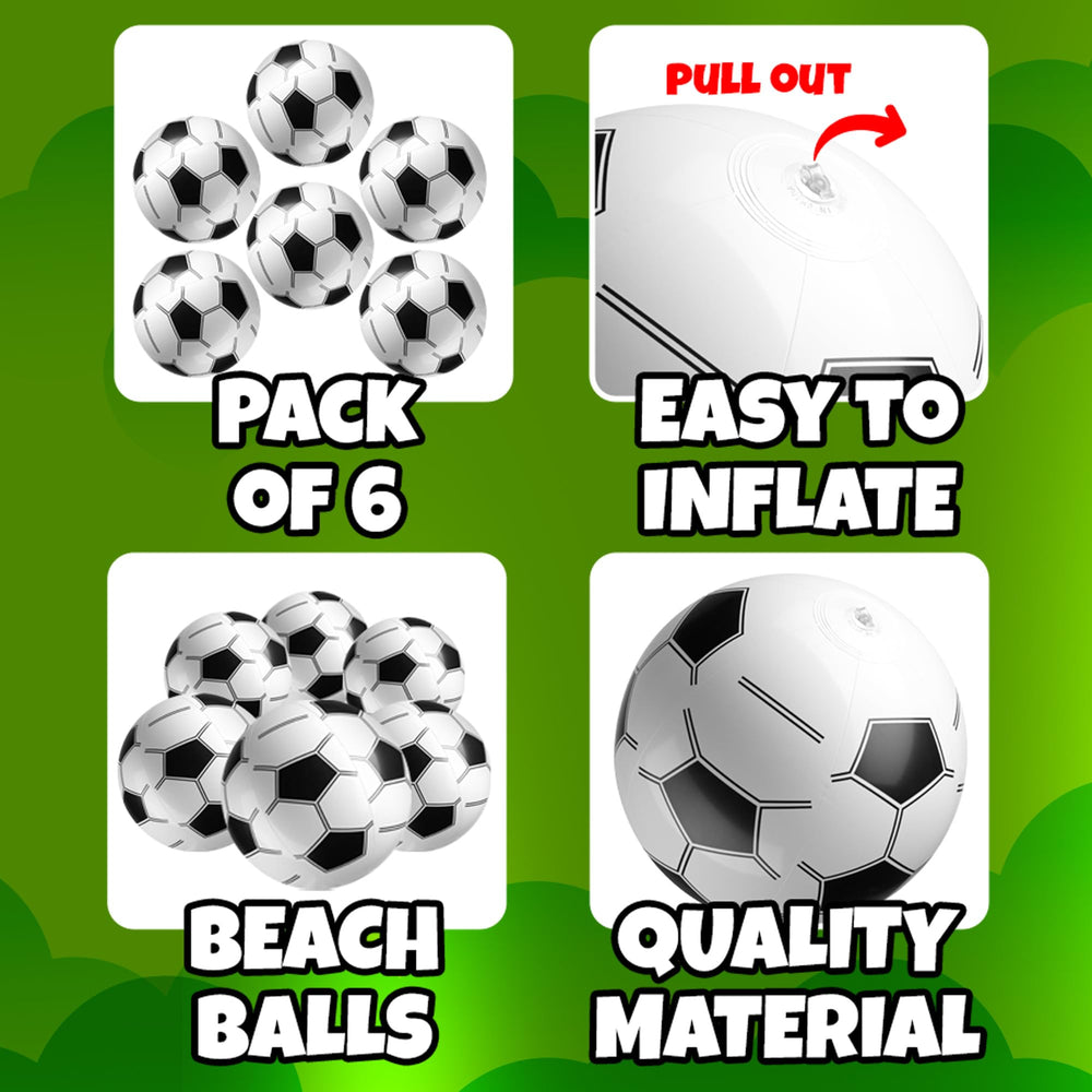 Durable PVC KiddieLoot soccer beach ball withstands kicks and throws.