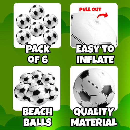 Durable PVC KiddieLoot soccer beach ball withstands kicks and throws.