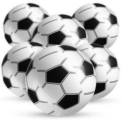 KiddieLoot inflatable soccer ball 6-pack for backyard games and pool play.