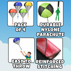 KiddieLoot parachute toy in orange, bright visibility for group games.