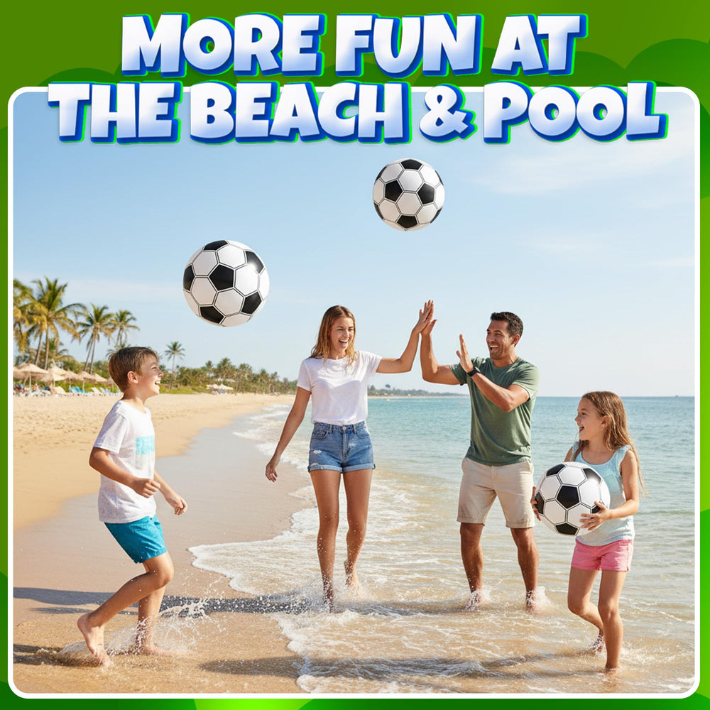 KiddieLoot pool soccer ball serves as a float for water fun.