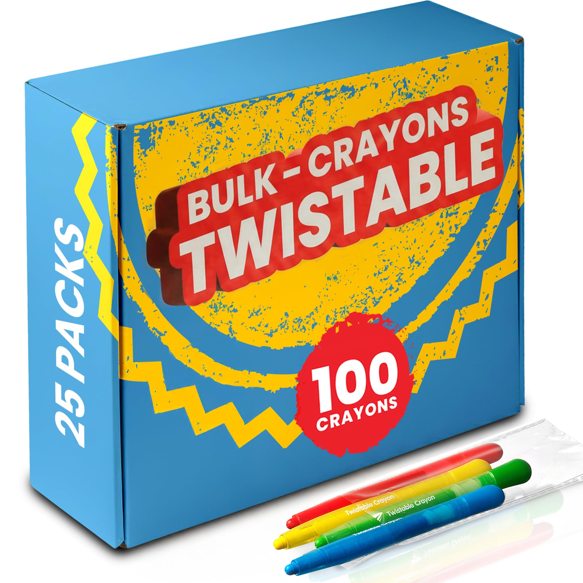 KiddieLoot twistable crayons bulk 100-pack offers mess-free coloring for classrooms