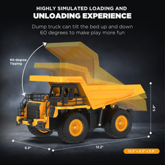 KIDDITOY bed 60-degree dump for dynamic unloading pretend-play scenarios.