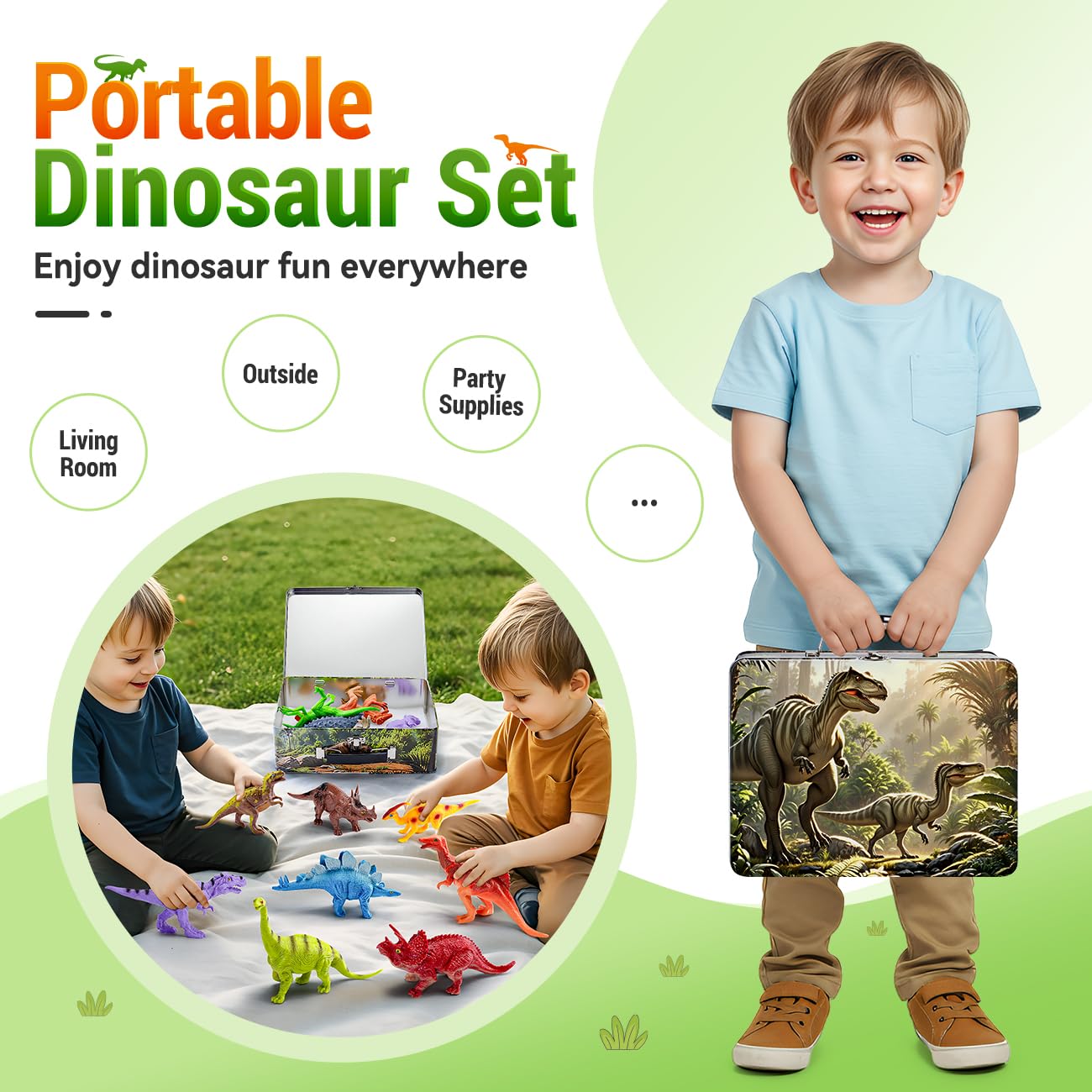Kiddiworld dinosaurs in travel-friendly box for on-the-go exploration