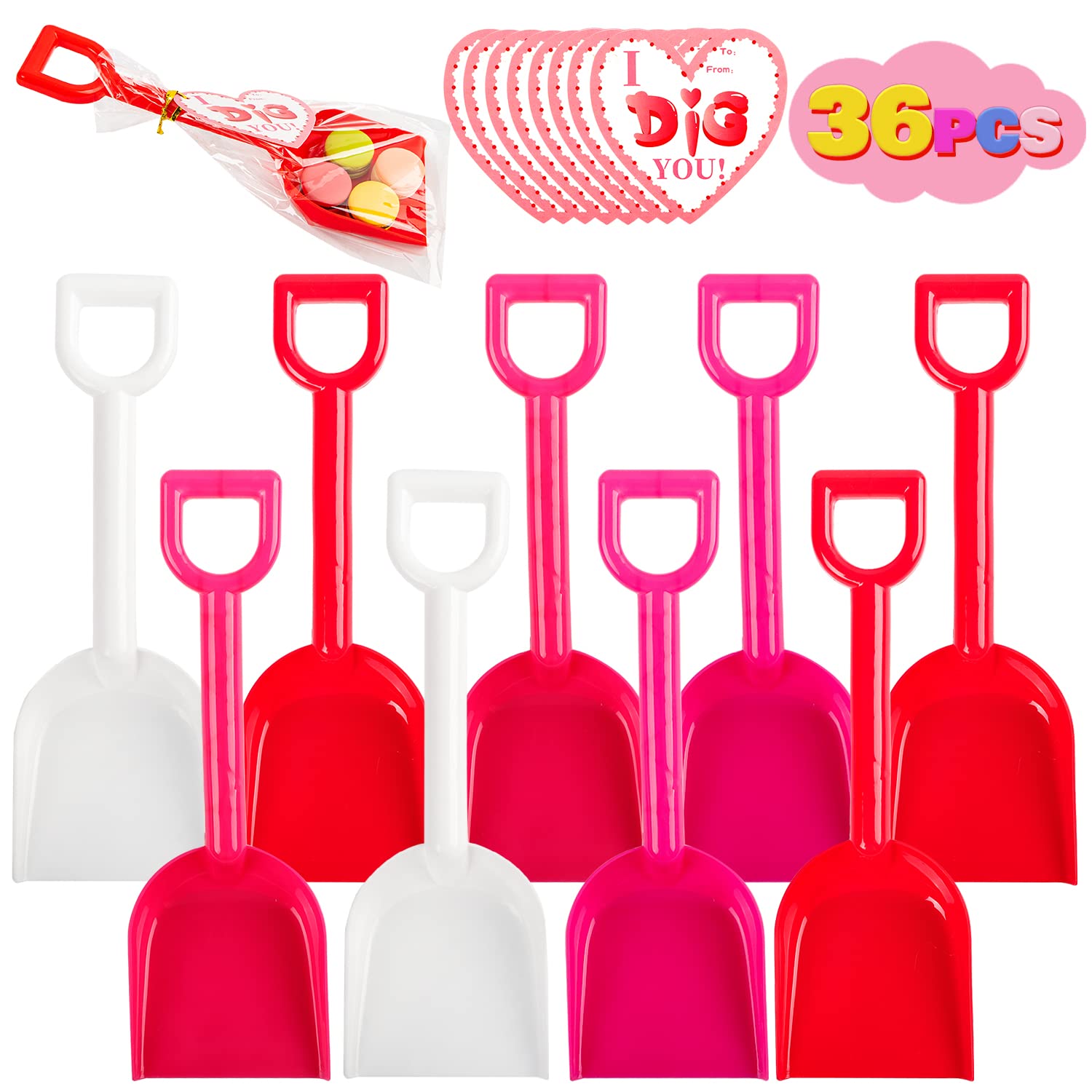 KIDDOKIDS I DIG YOU Valentine card with mini shovel for kids.
