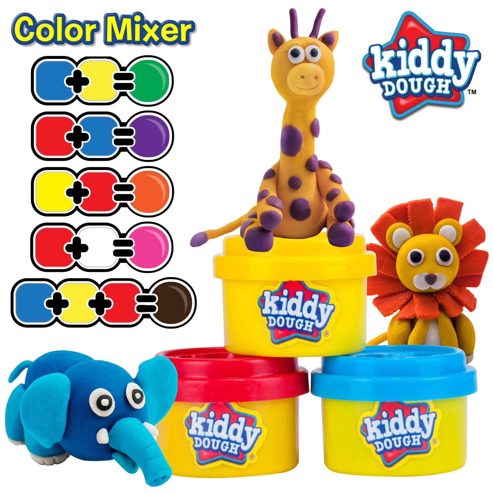 Kiddy Dough party favors packaging ready for birthdays and gift bags.
