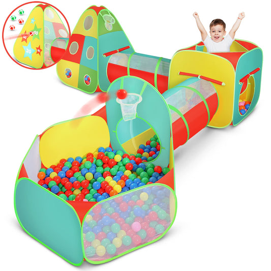 Kiddzery 5pc play tent ball pit engaging toddlers in imaginative, active play