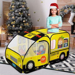 Kiddzery bus tent with dual doors enhances easy access and airflow during play.