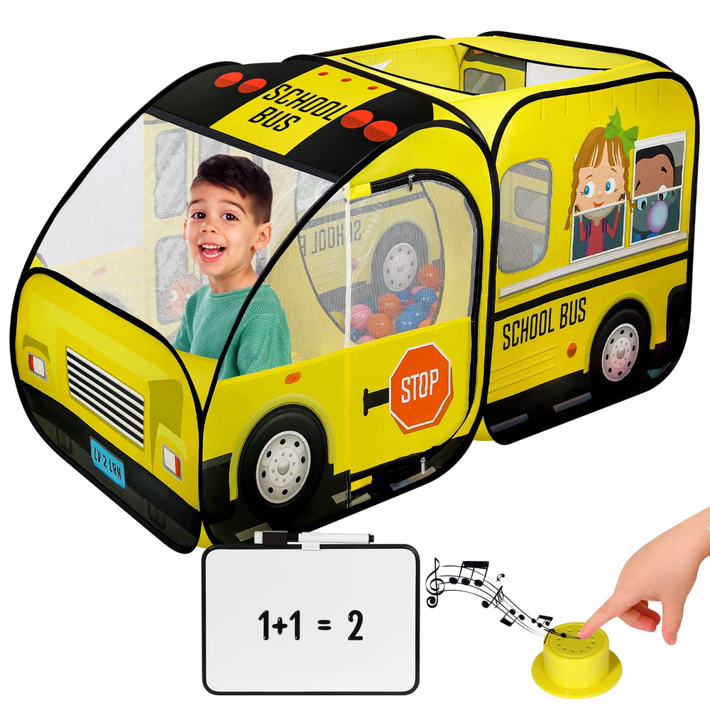 Kiddzery School Bus Tent with sound button sparks imaginative play and storytelling.