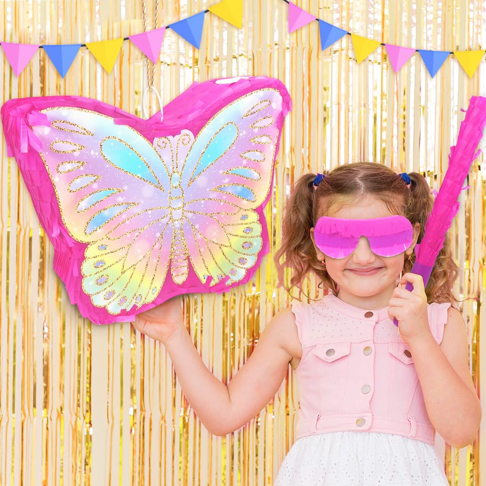 KiDEPOCH butterfly pinata size 16x12.6 inches for party game setup.