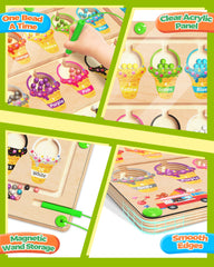 Kidific clear acrylic panel protects beads while letting kids observe progress