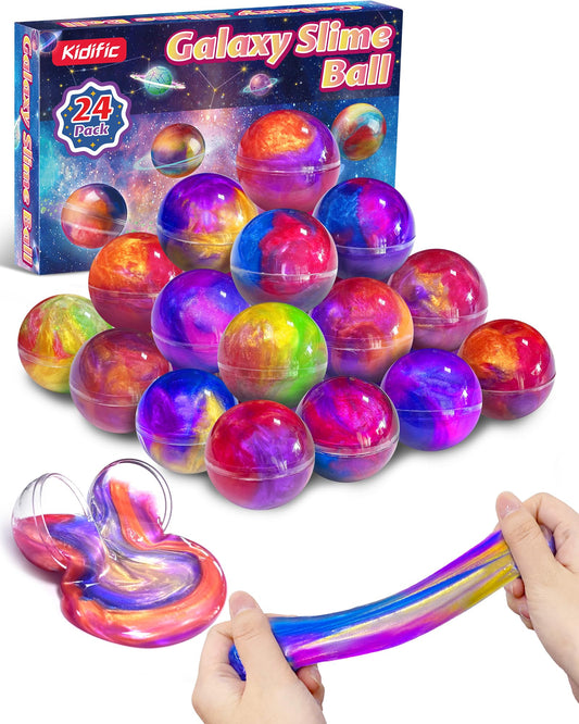 Kidific Galaxy Slime Ball closeup highlighting shimmering texture for imaginative play