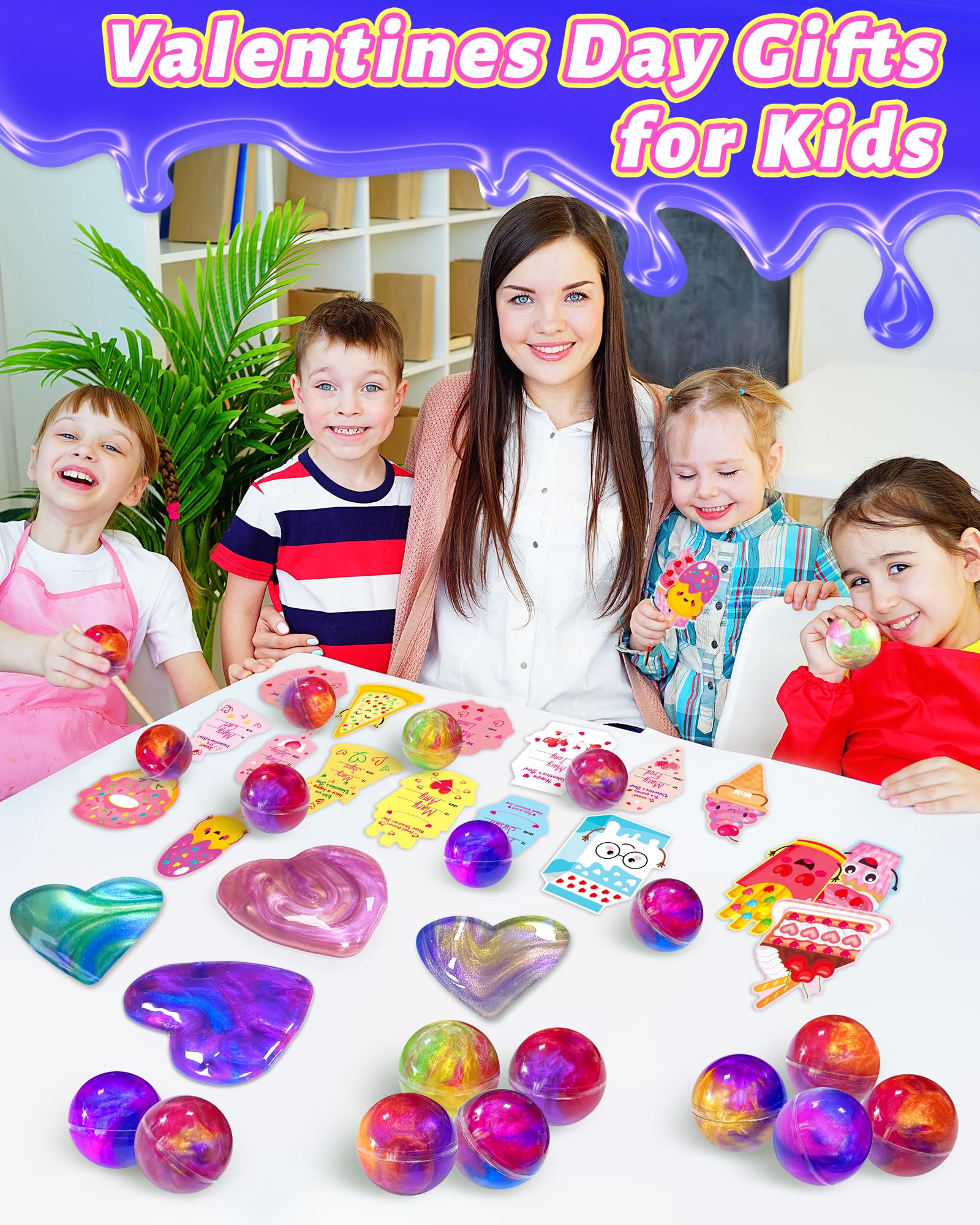 Kidific Galaxy Slime Ball in hand showcases soft, non-sticky fun for classroom use