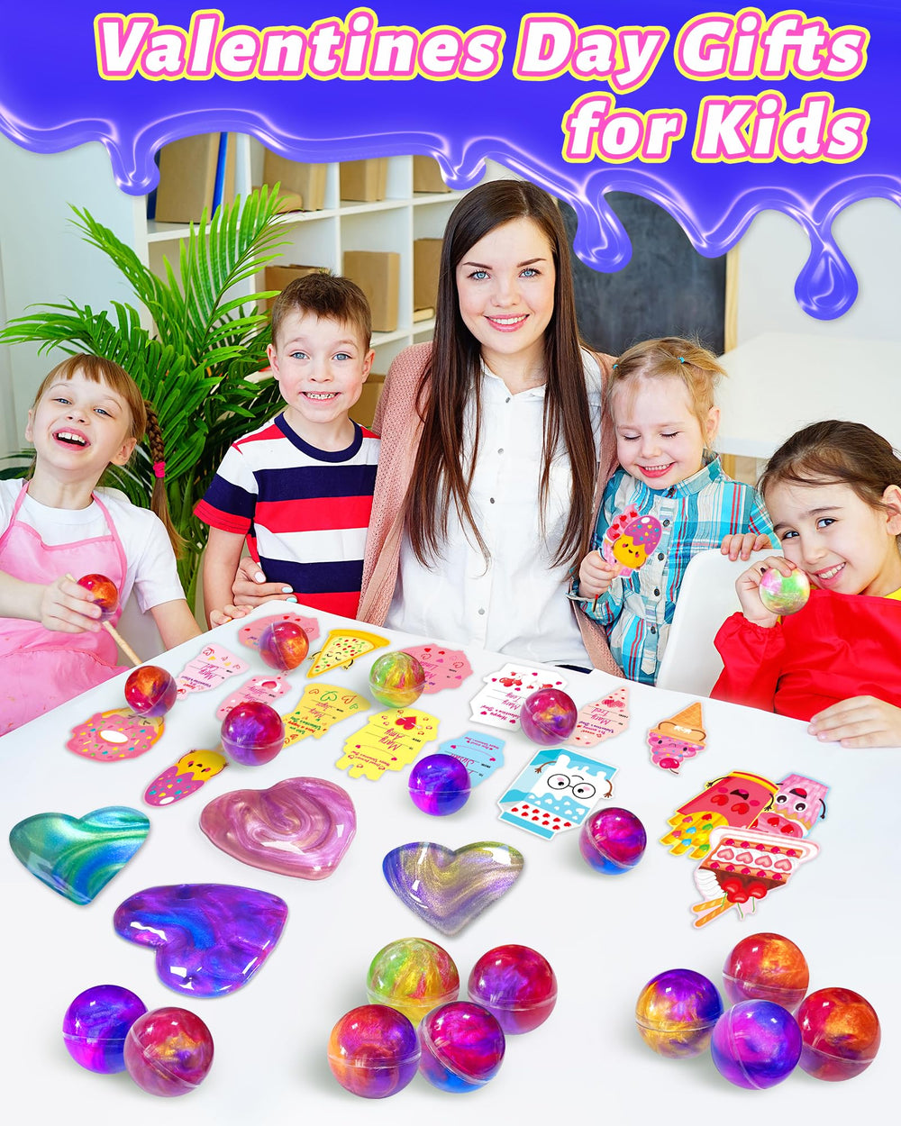 Kidific Galaxy Slime Ball in hand showcases soft, non-sticky fun for classroom use