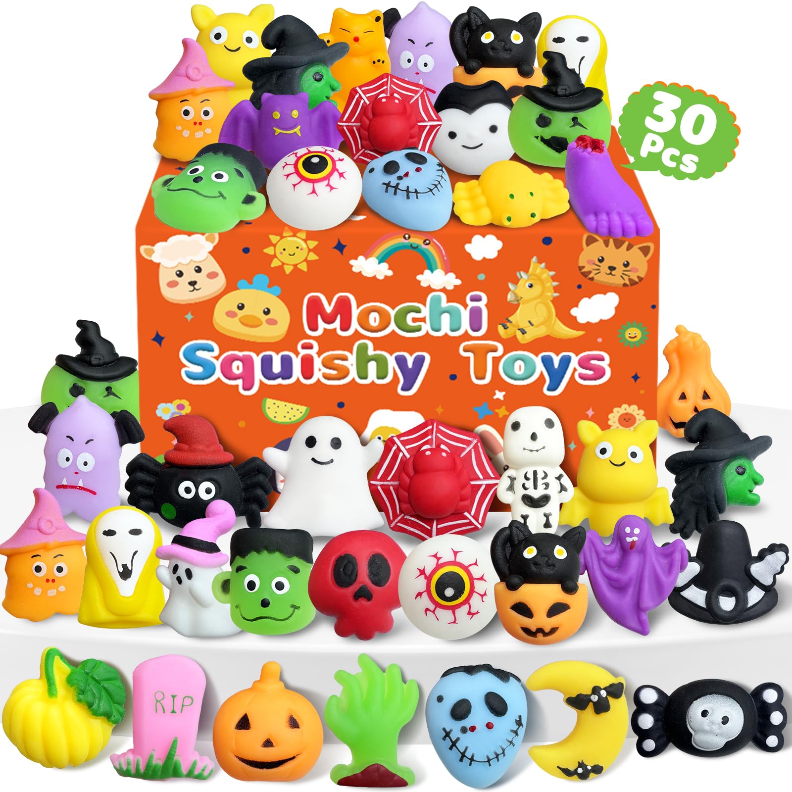 Kidific Halloween squishy pumpkin for party favors and classroom play.