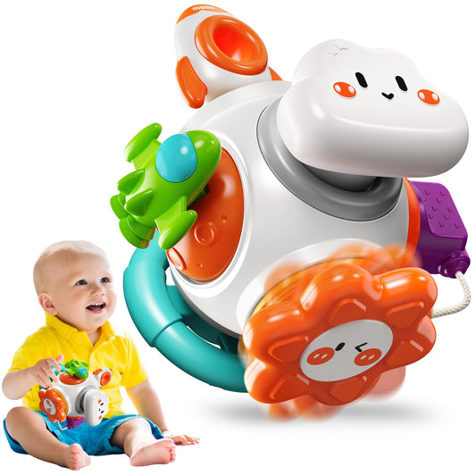 Kidific Montessori Busy Cube with extendable rocket for engaging play and fine motor growth.